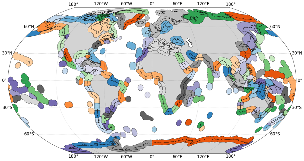 Global map of marine ecoregions.